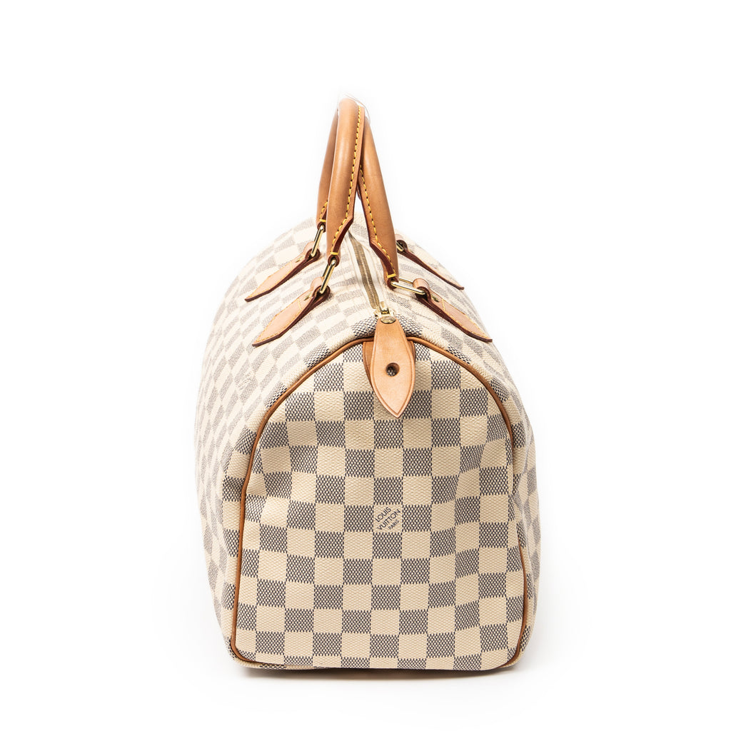 Bolso de mano Speedy 30 Damier Azur color marfil