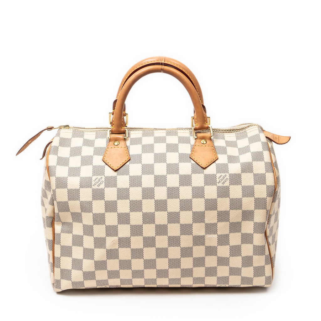 Bolso de mano Speedy 30 Damier Azur color marfil