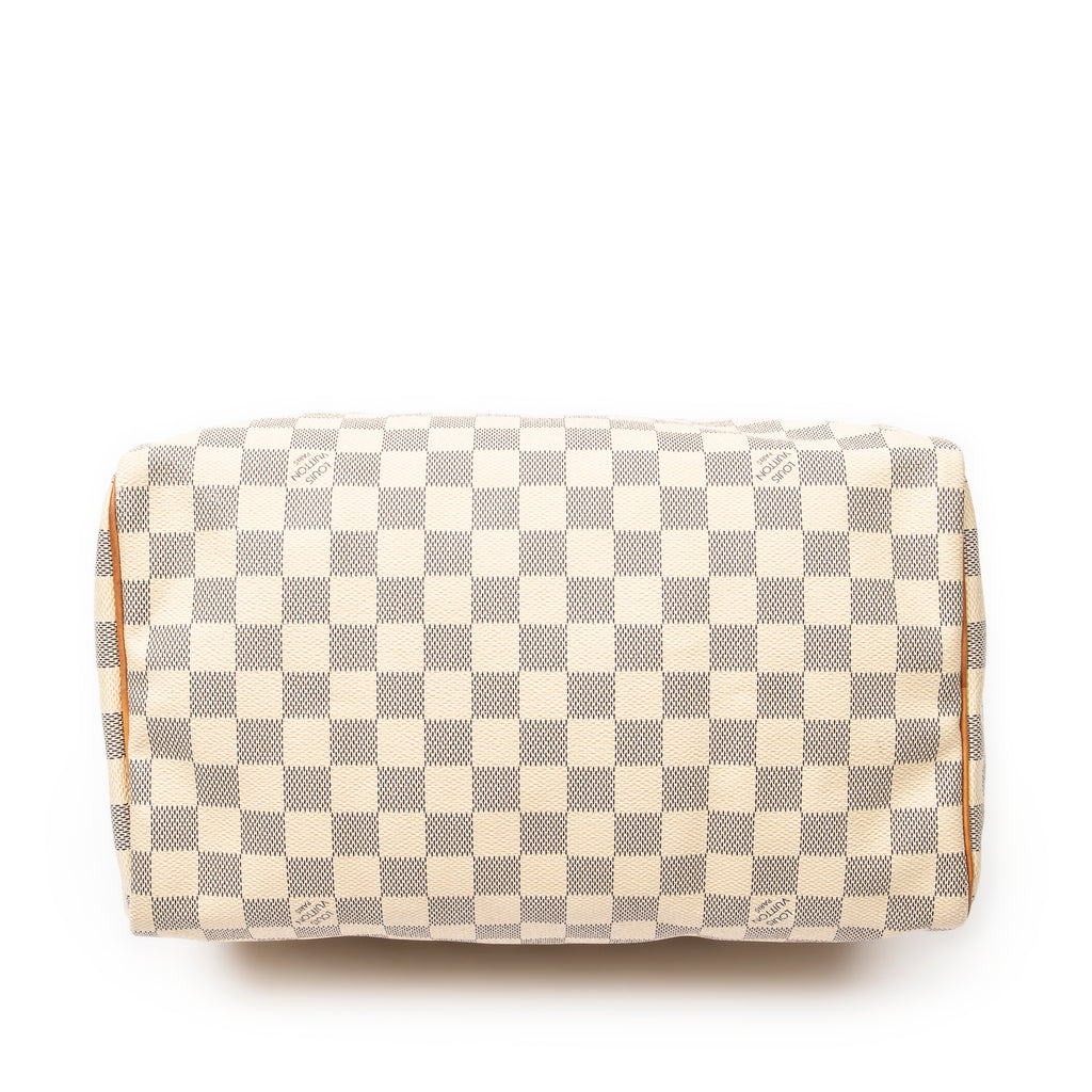 Bolso de mano Speedy 30 Damier Azur color marfil