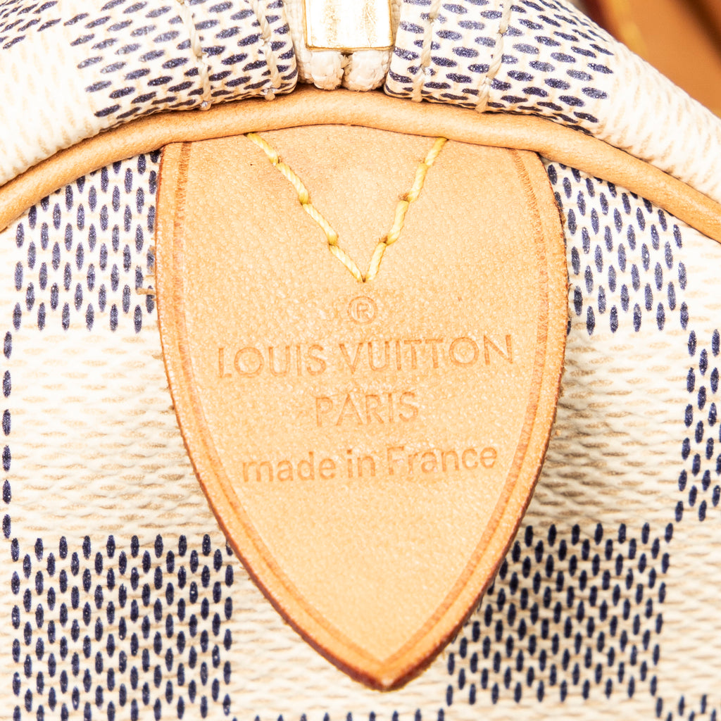 Bolso de mano Speedy 30 Damier Azur color marfil