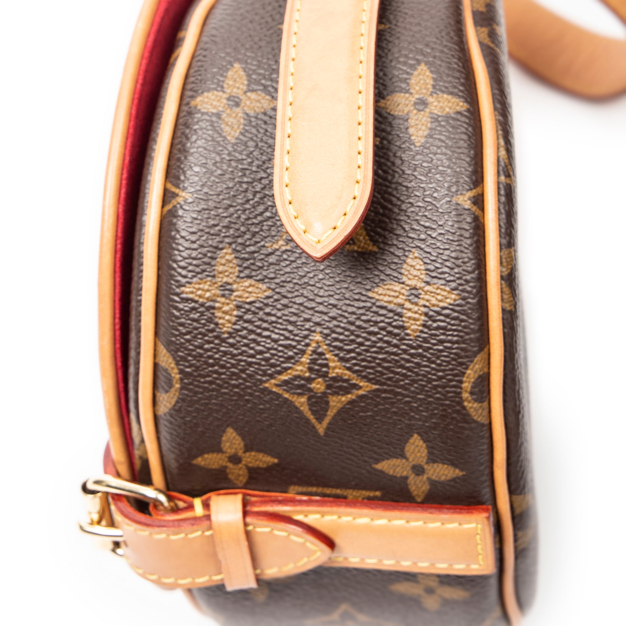 Shoulder Bag Tan Blanc Brown Monogram Canvas
