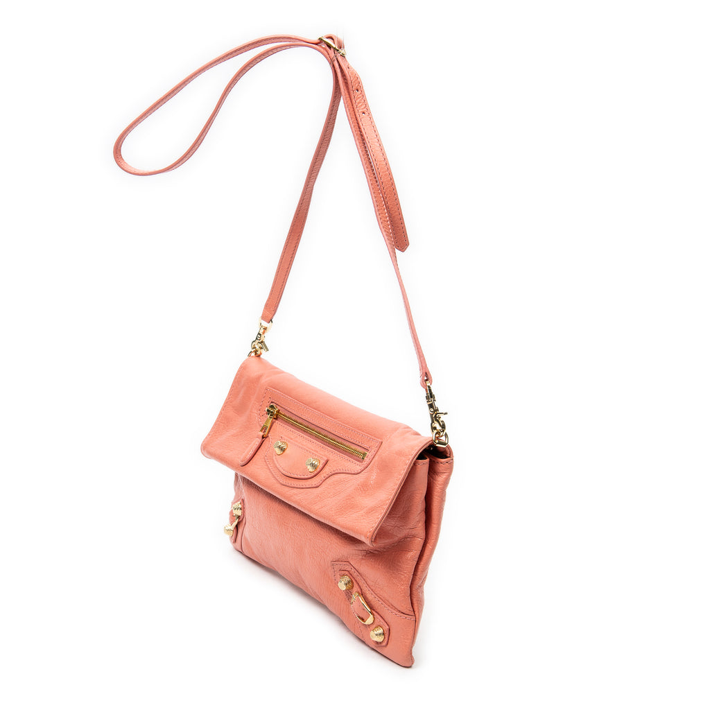 Shoulder Bag Giant 12 Envelope Clutch Crossbody Peach Distressed Calfskin Leather