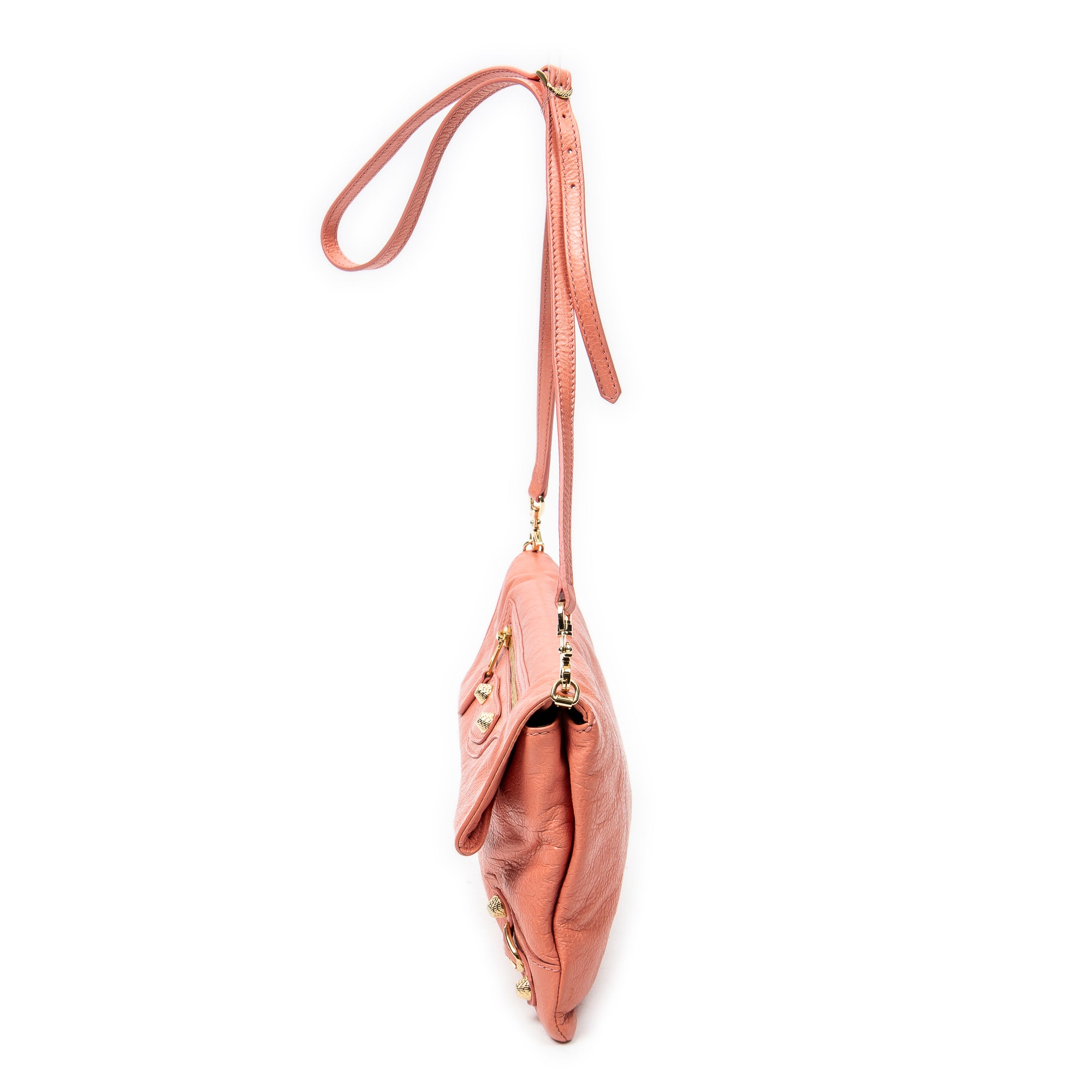 Shoulder Bag Giant 12 Envelope Clutch Crossbody Peach Distressed Calfskin Leather