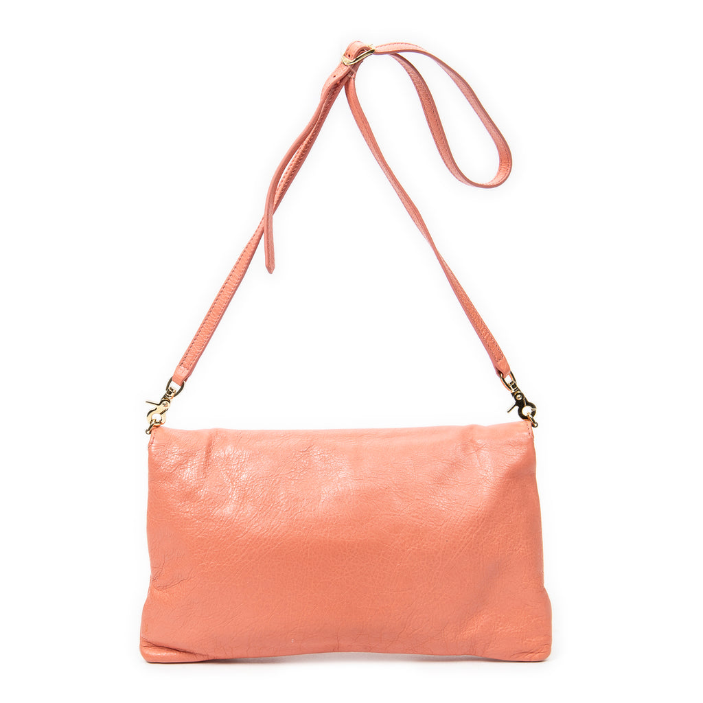 Shoulder Bag Giant 12 Envelope Clutch Crossbody Peach Distressed Calfskin Leather