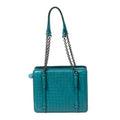 Shoulder Bag Chain Shoulder Bag Teal Intrecciato Leather