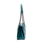 Shoulder Bag Chain Shoulder Bag Teal Intrecciato Leather