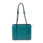 Shoulder Bag Chain Shoulder Bag Teal Intrecciato Leather