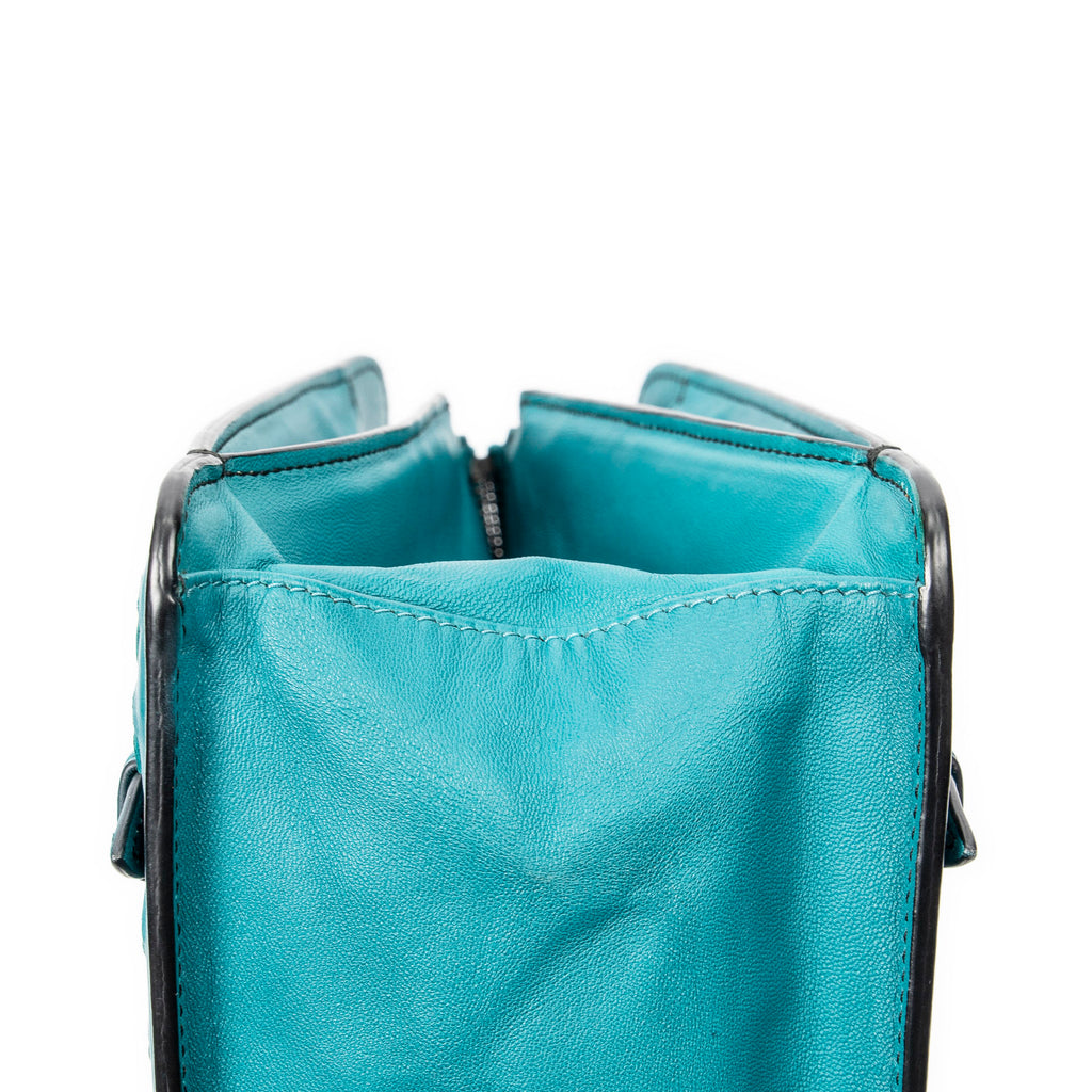 Shoulder Bag Chain Shoulder Bag Teal Intrecciato Leather