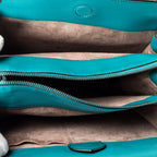 Shoulder Bag Chain Shoulder Bag Teal Intrecciato Leather