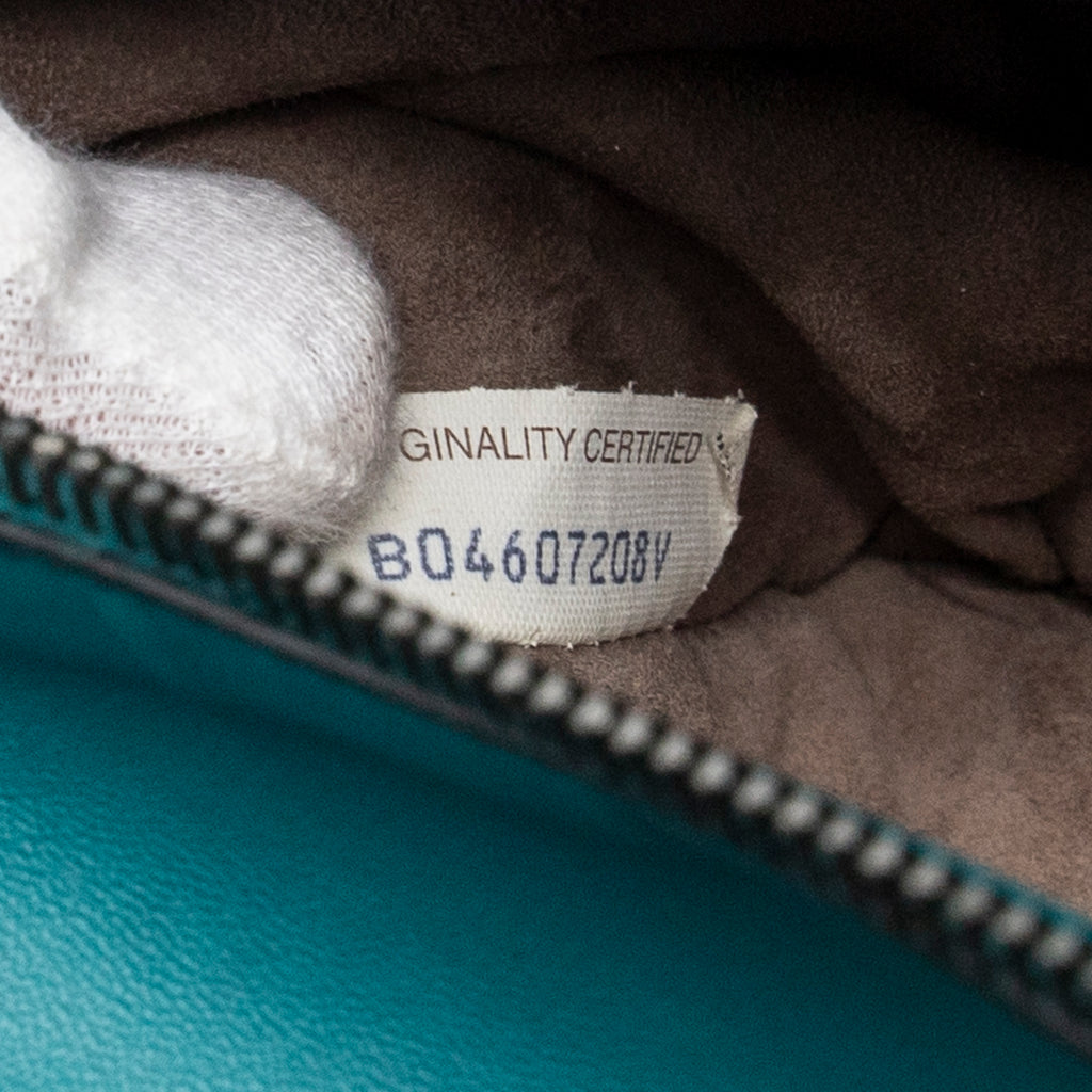 Shoulder Bag Chain Shoulder Bag Teal Intrecciato Leather