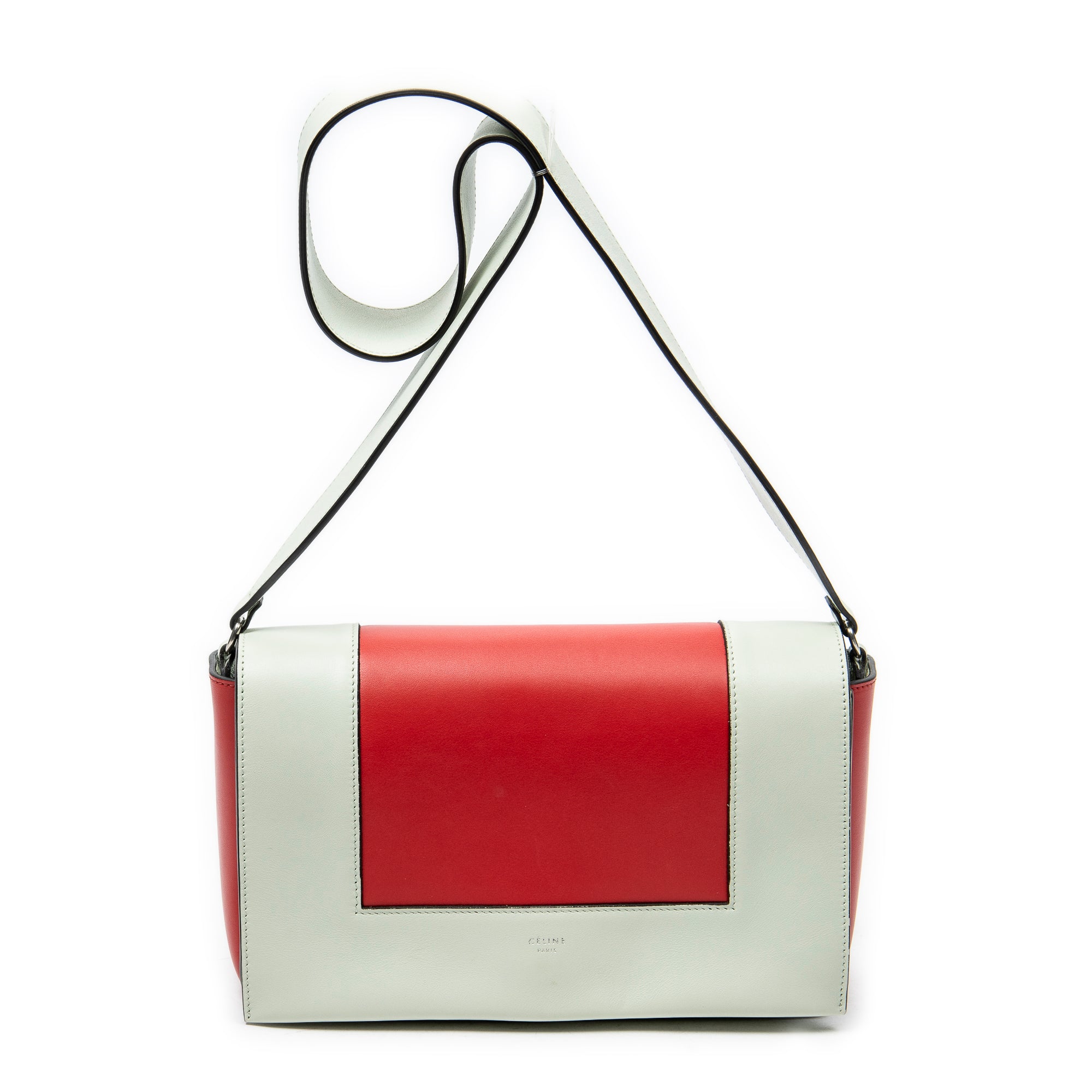 Shoulder Bag Medium Frame Crossbody Red Calfskin Leather