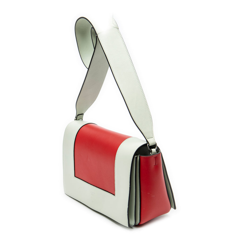 Shoulder Bag Medium Frame Crossbody Red Calfskin Leather
