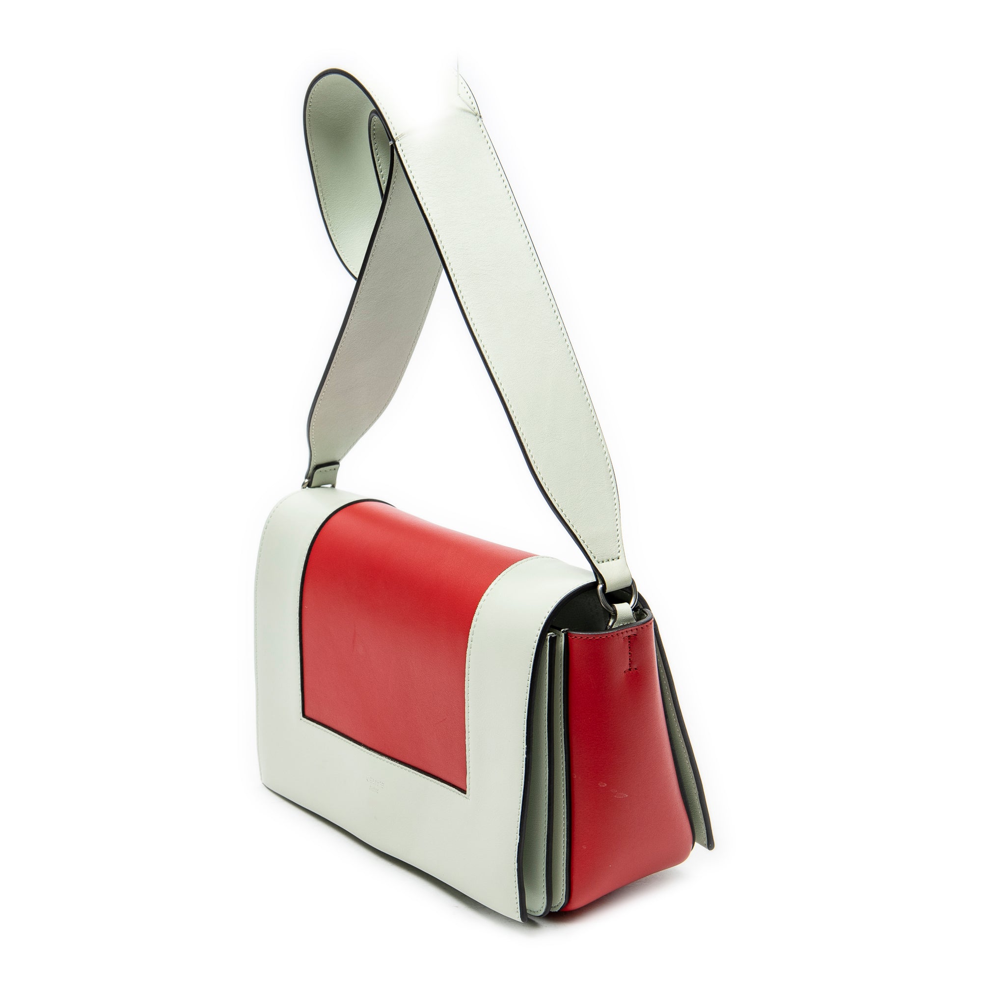 Shoulder Bag Medium Frame Crossbody Red Calfskin Leather