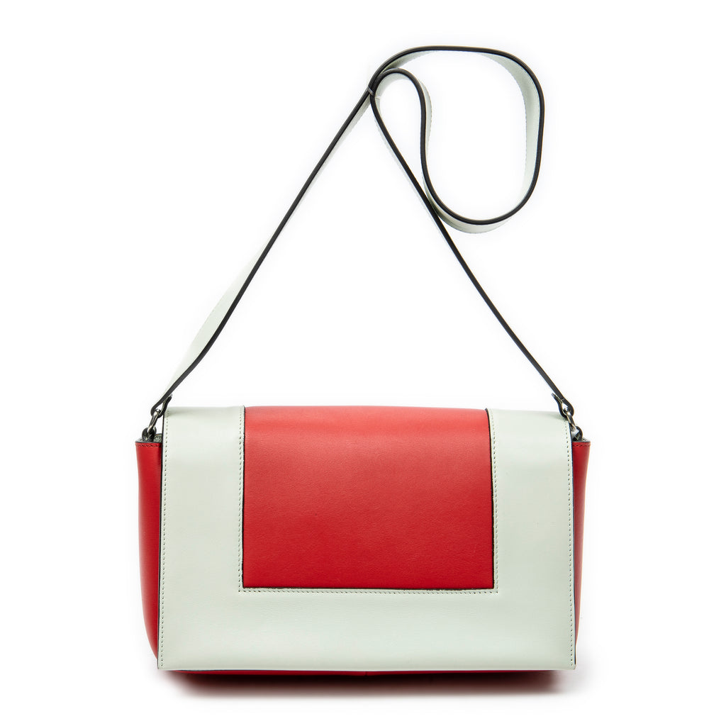 Shoulder Bag Medium Frame Crossbody Red Calfskin Leather