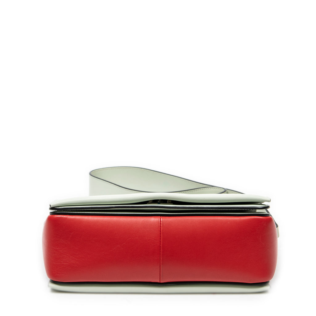 Shoulder Bag Medium Frame Crossbody Red Calfskin Leather