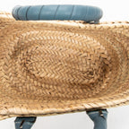 Handbag Small Marcie Basket Blue Woven Raffia Canvas