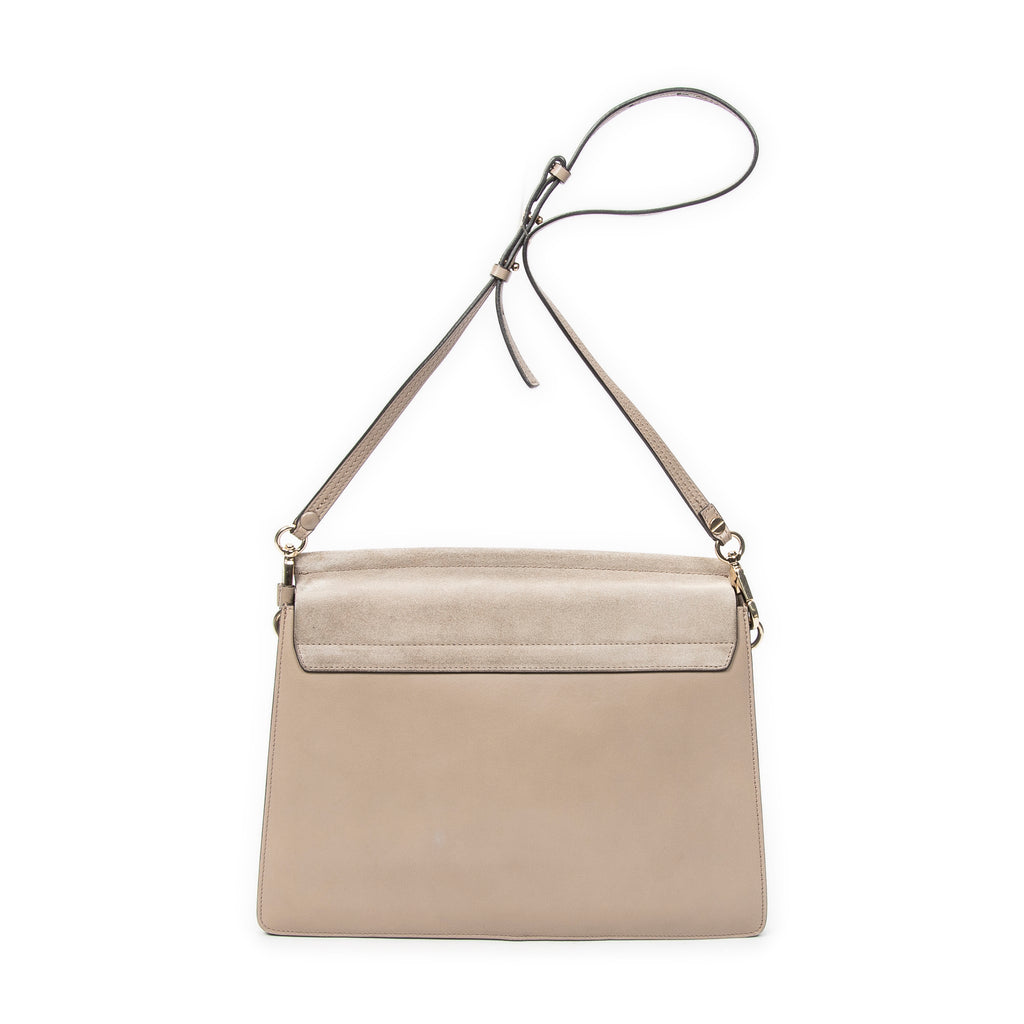 Shoulder Bag Medium Faye Grey Calfskin Leather
