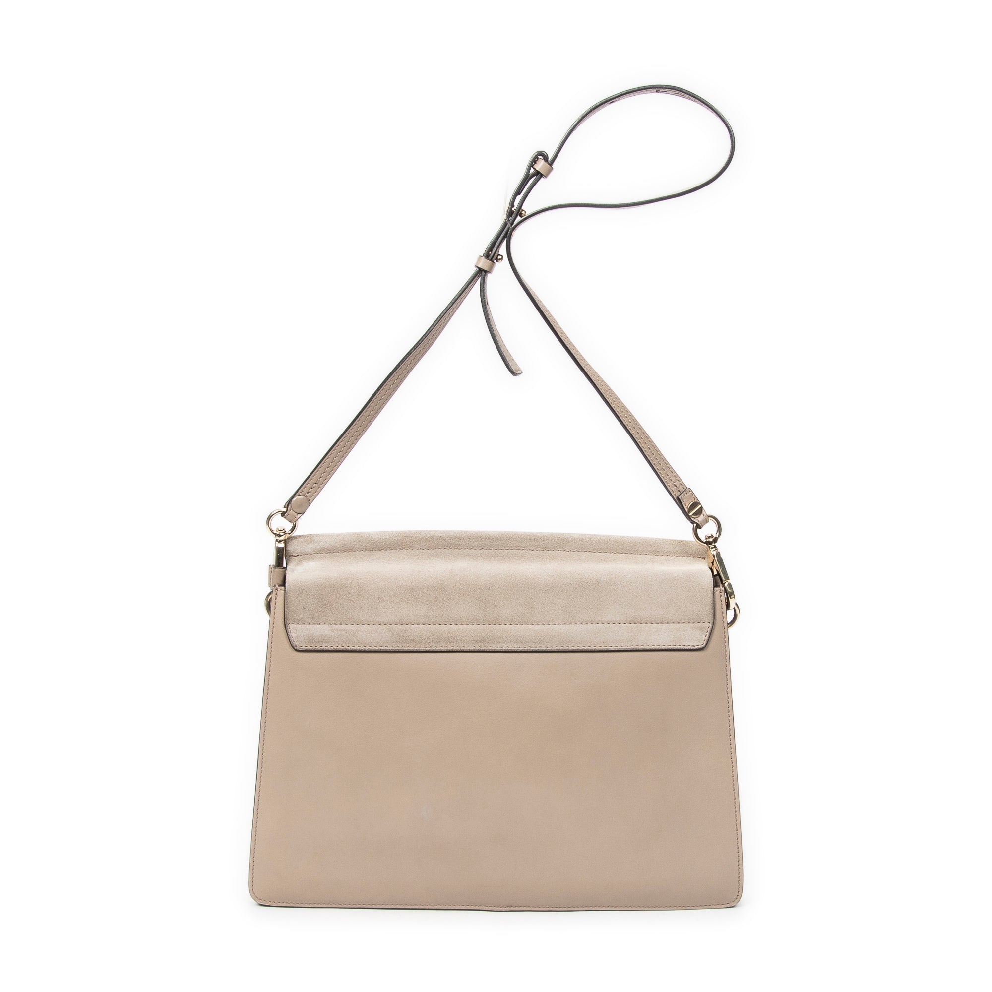 Shoulder Bag Medium Faye Grey Calfskin Leather