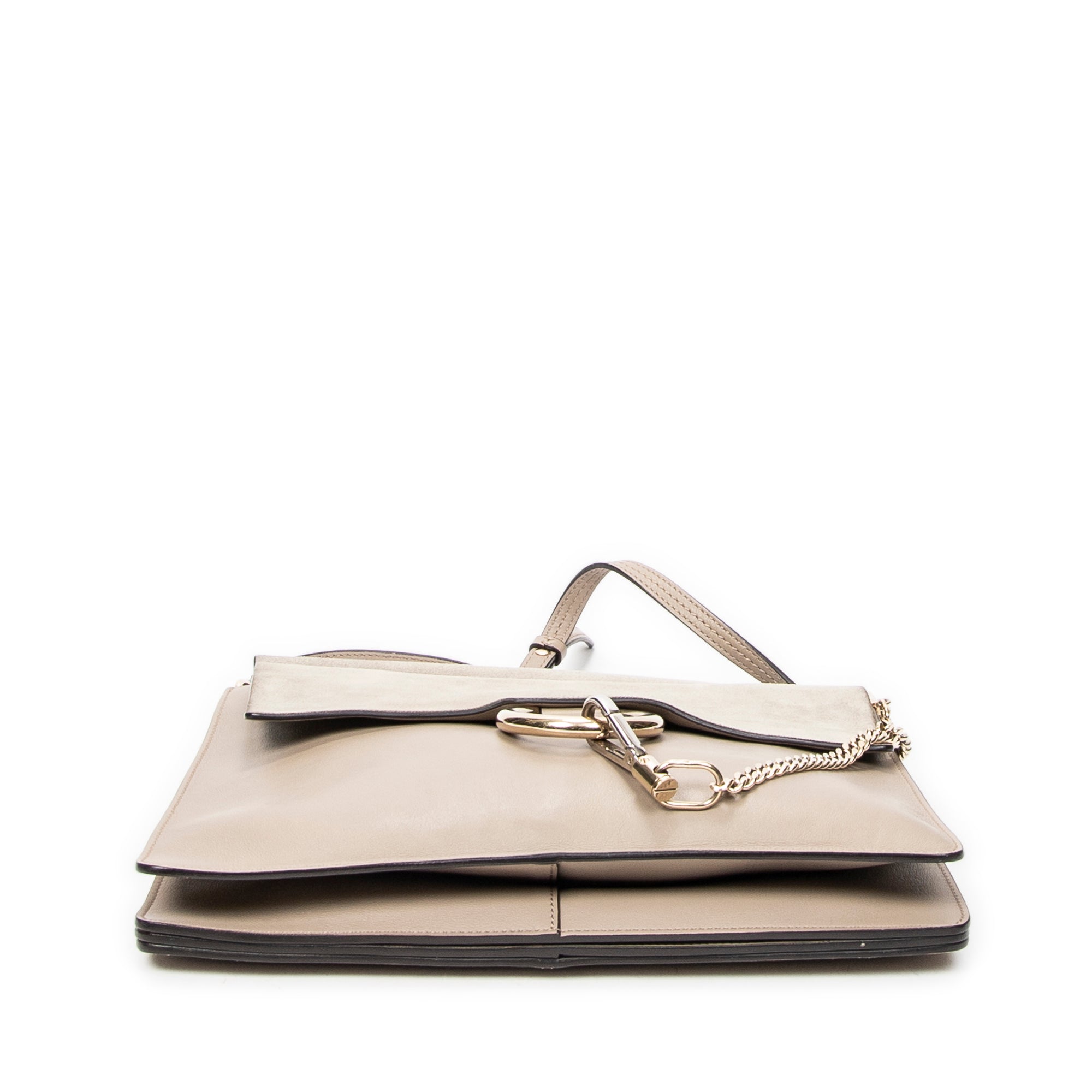 Shoulder Bag Medium Faye Grey Calfskin Leather