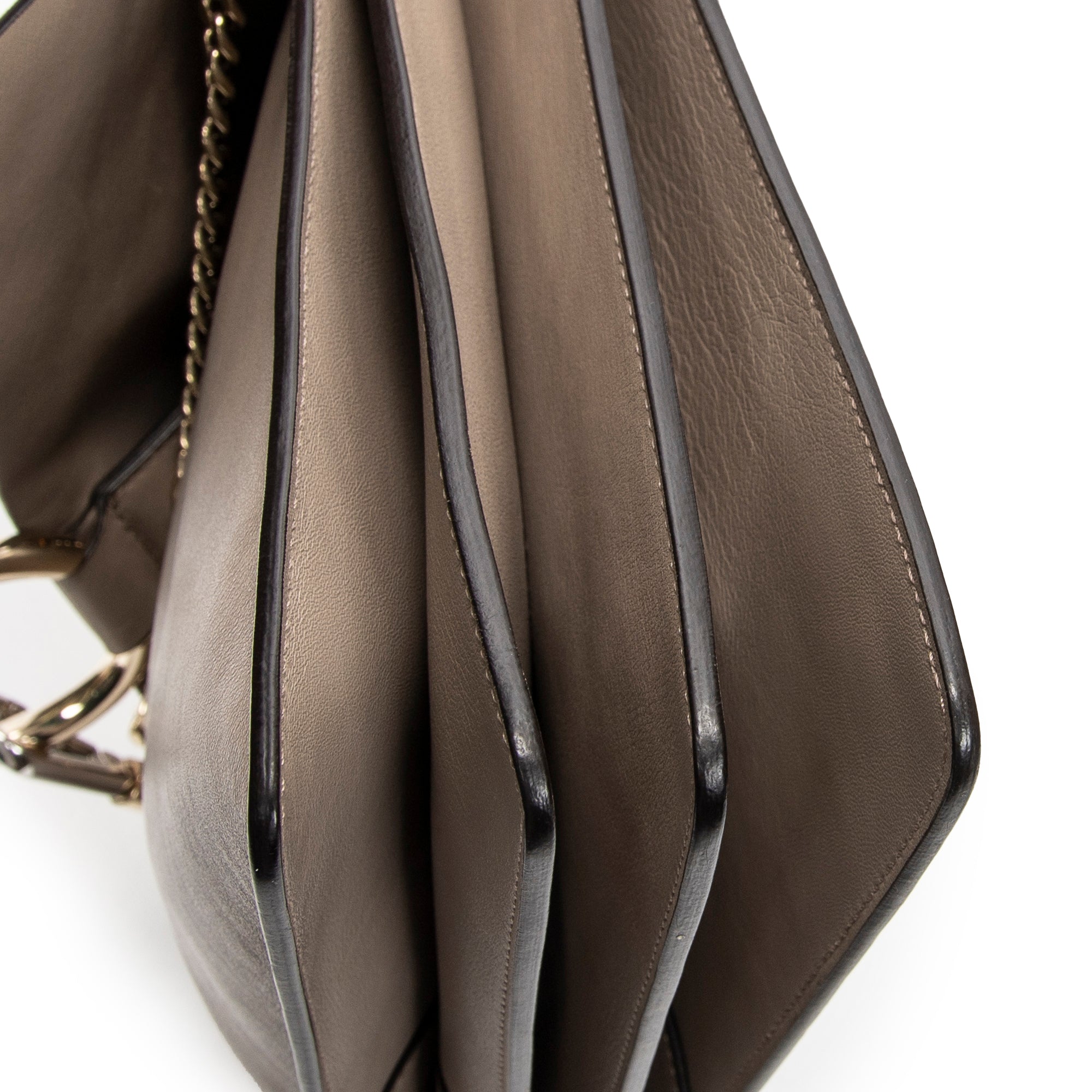 Shoulder Bag Medium Faye Grey Calfskin Leather