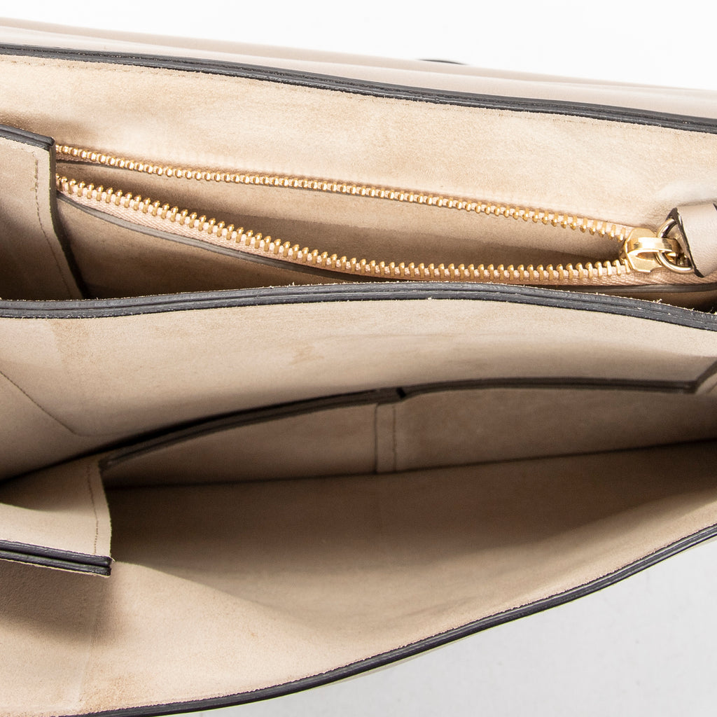 Shoulder Bag Medium Faye Grey Calfskin Leather