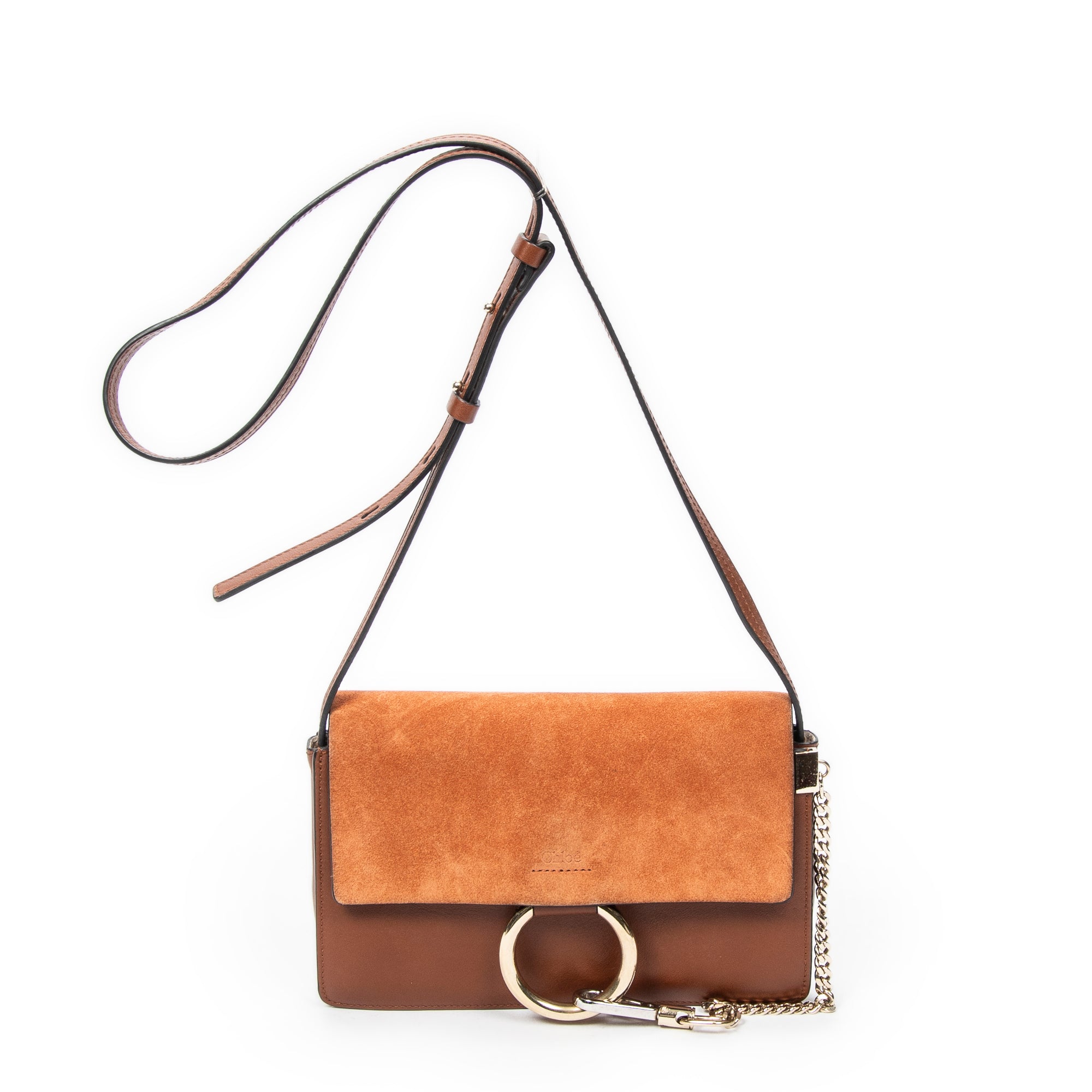 Shoulder Bag Small Faye Brown Calfskin Leather