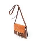 Shoulder Bag Small Faye Brown Calfskin Leather