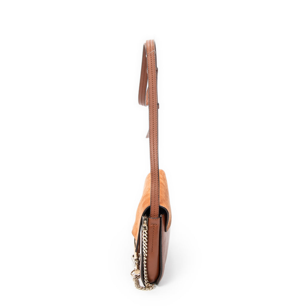 Shoulder Bag Small Faye Brown Calfskin Leather