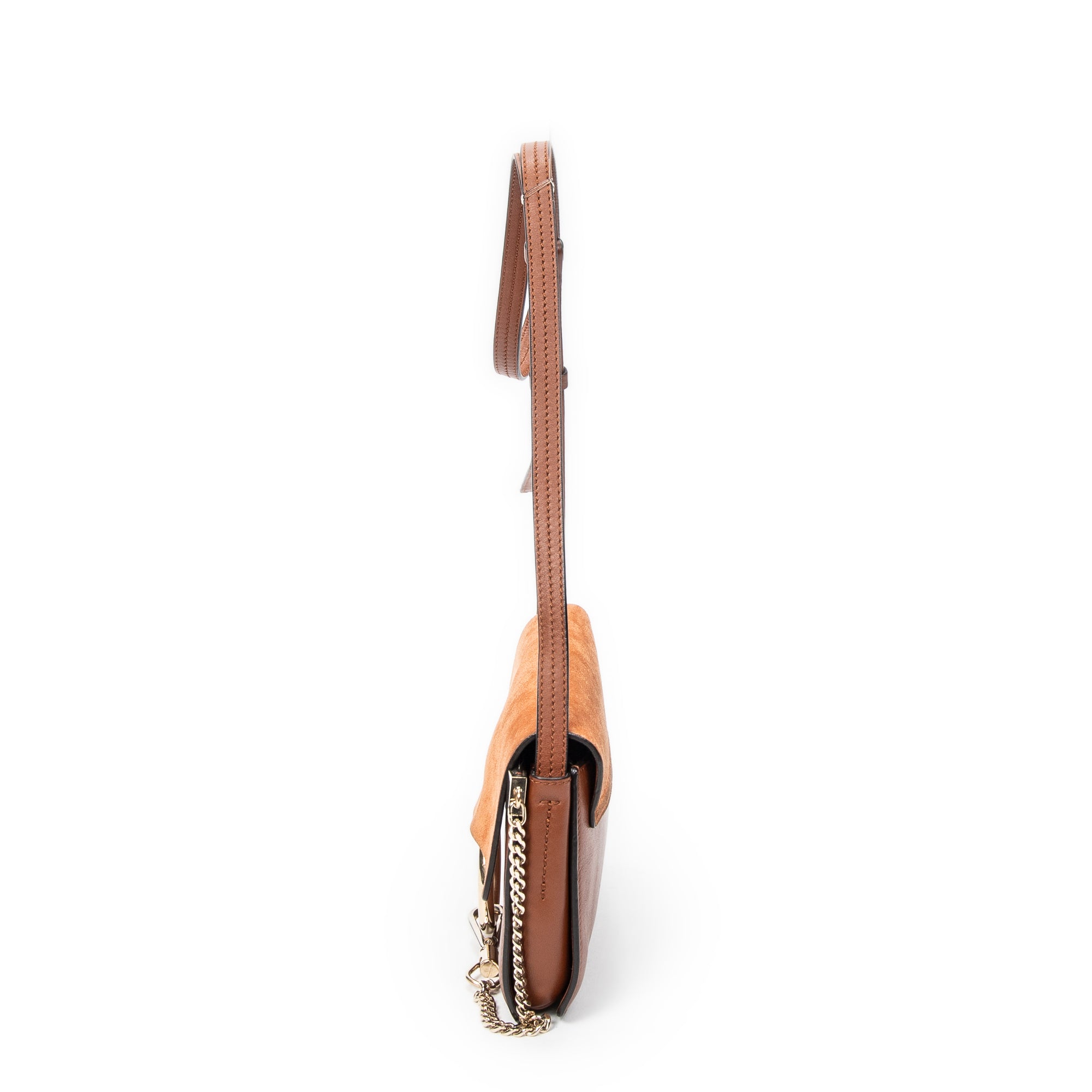 Shoulder Bag Small Faye Brown Calfskin Leather