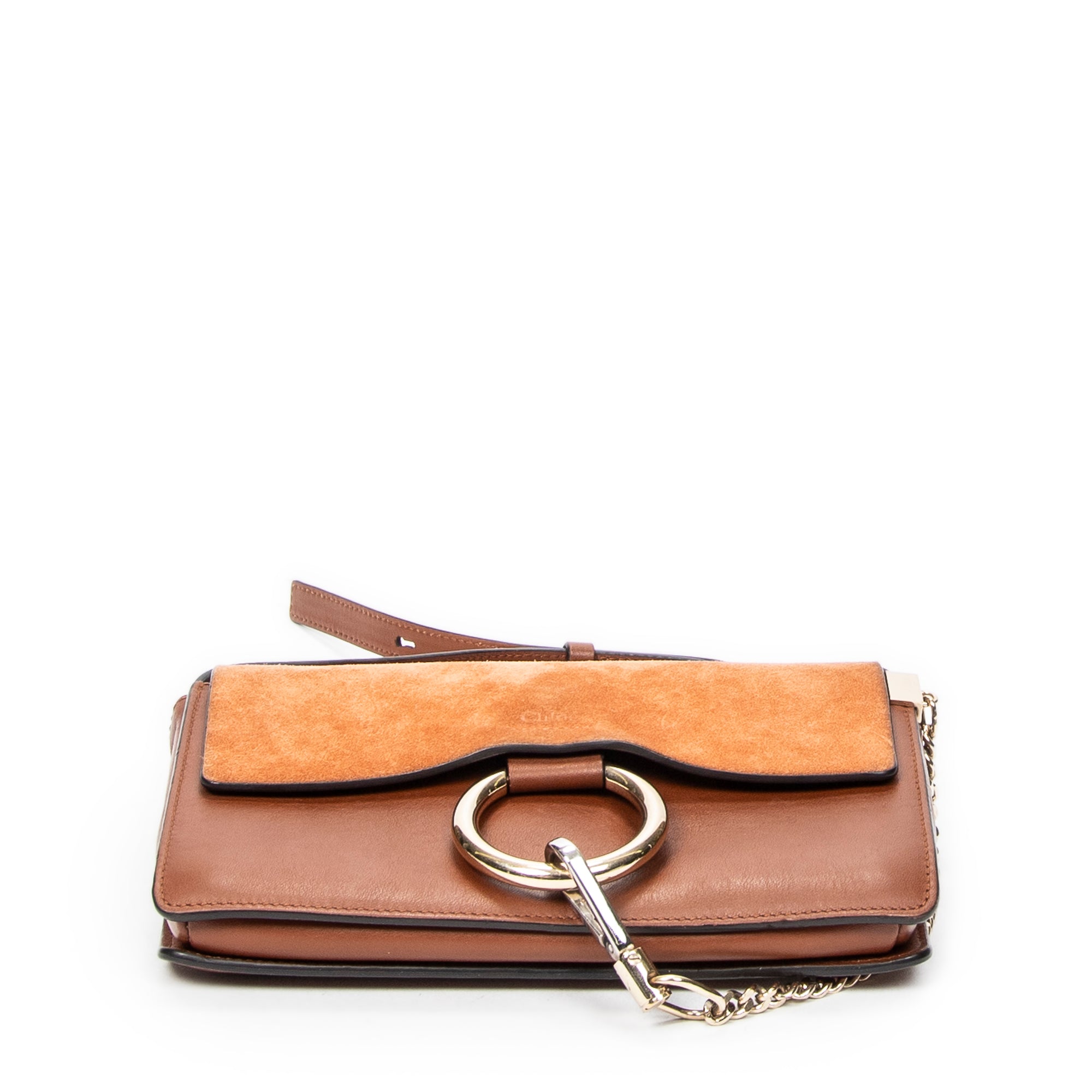 Shoulder Bag Small Faye Brown Calfskin Leather