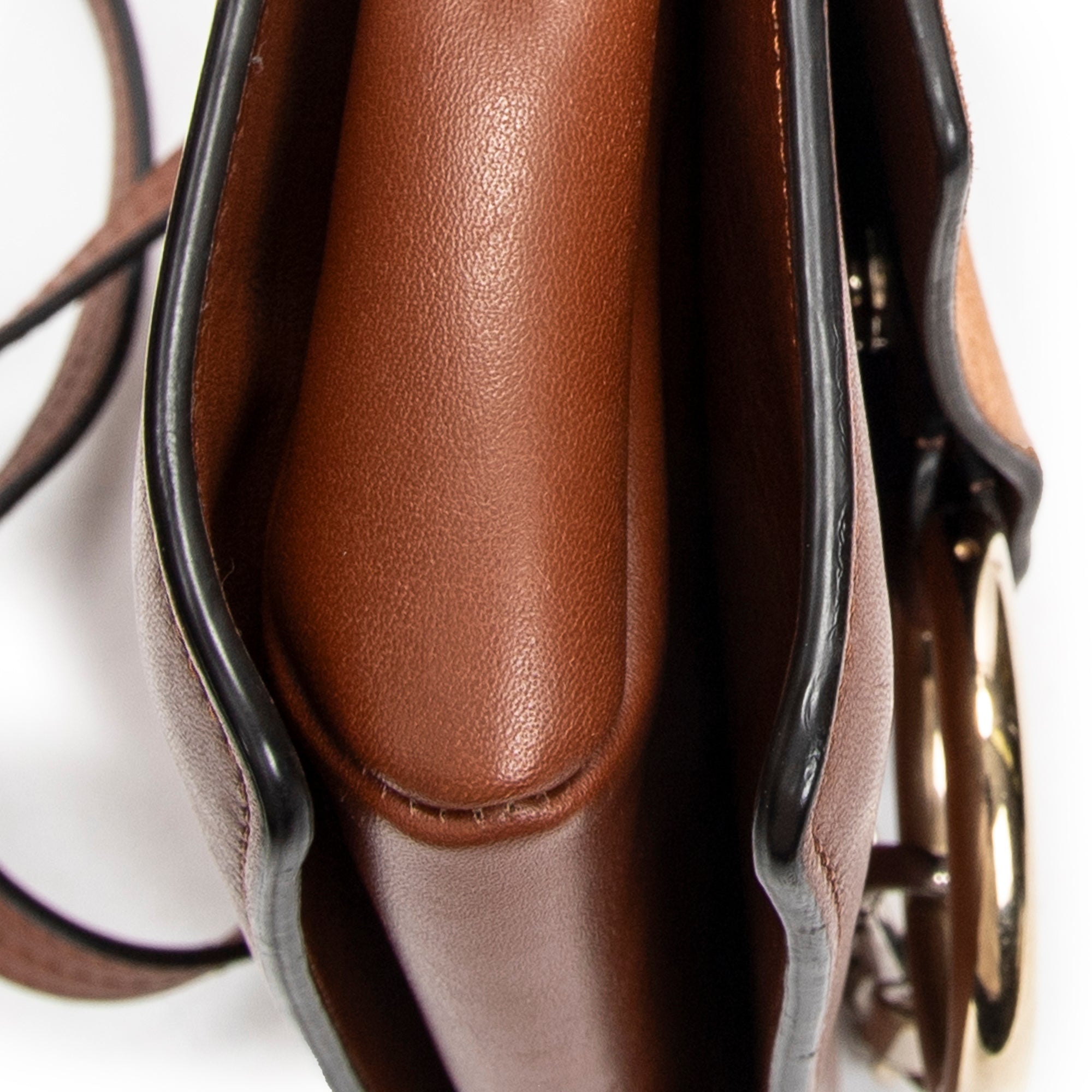 Shoulder Bag Small Faye Brown Calfskin Leather