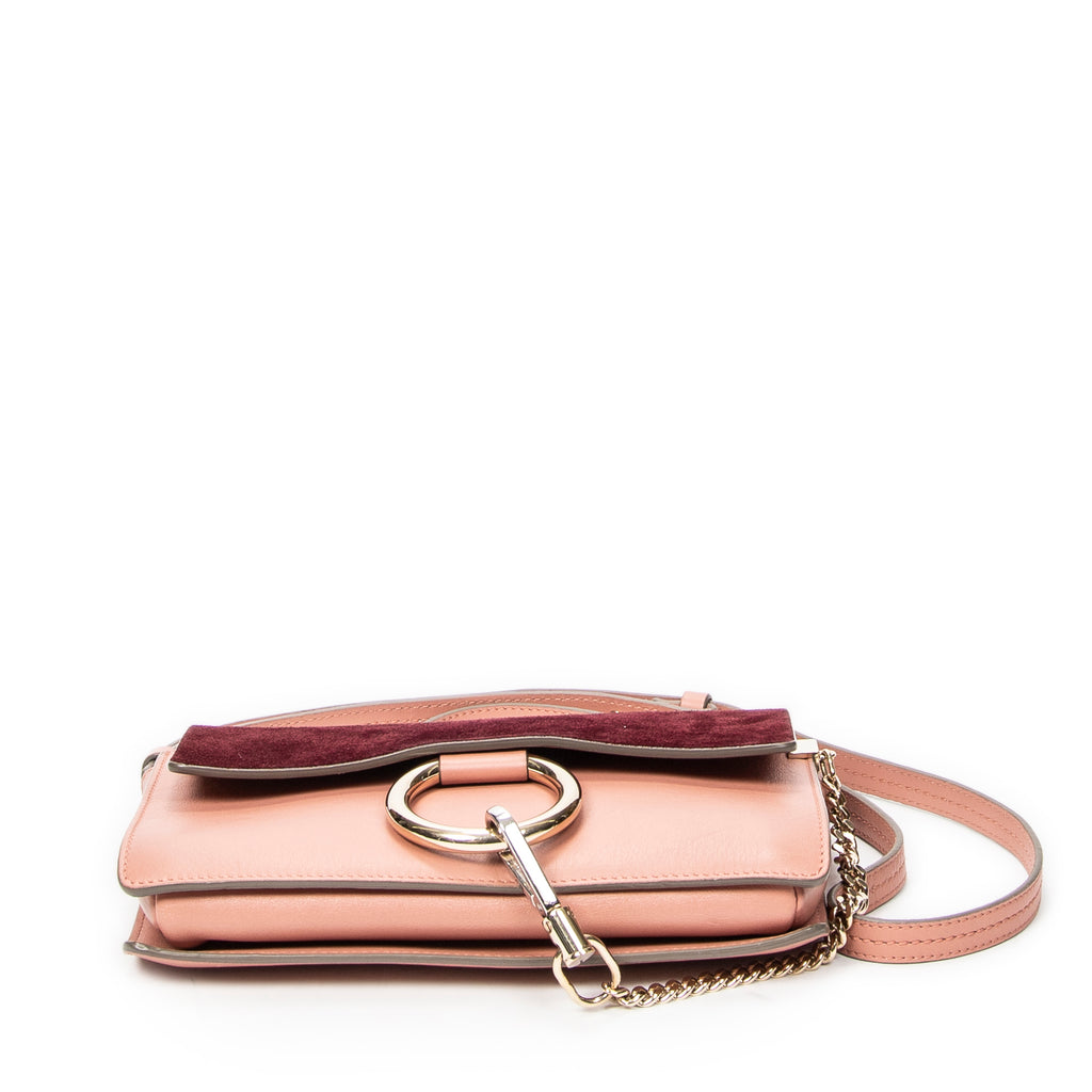 Shoulder Bag Small Faye Pink Calfskin Leather