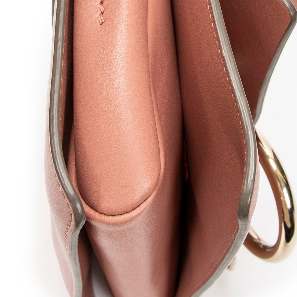 Shoulder Bag Small Faye Pink Calfskin Leather