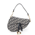 Shoulder Bag New Saddle Bag Navy Oblique Jacquard Canvas