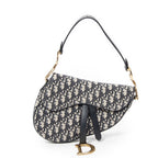 Shoulder Bag New Saddle Bag Navy Oblique Jacquard Canvas