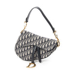 Shoulder Bag New Saddle Bag Navy Oblique Jacquard Canvas