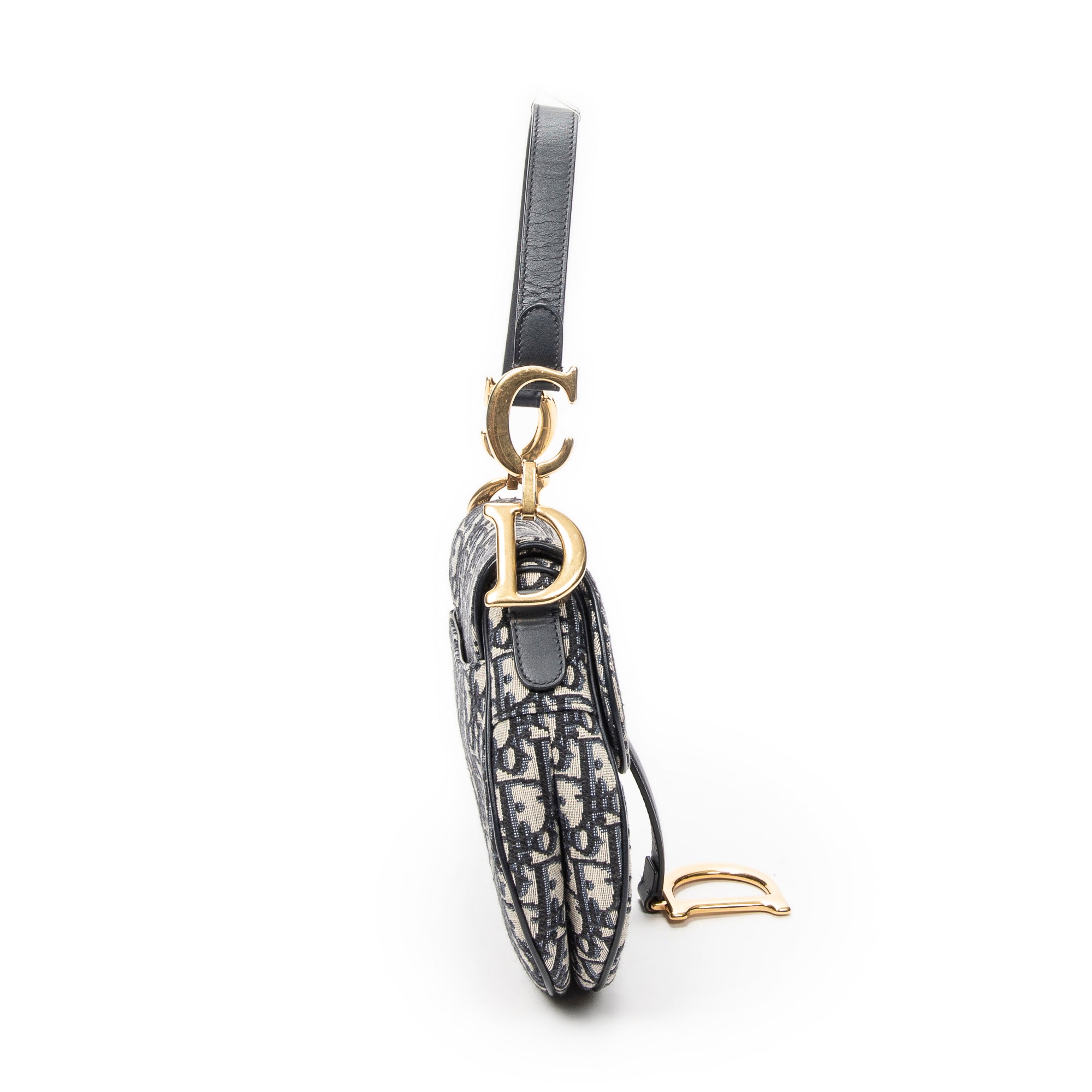 Shoulder Bag New Saddle Bag Navy Oblique Jacquard Canvas