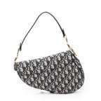 Shoulder Bag New Saddle Bag Navy Oblique Jacquard Canvas