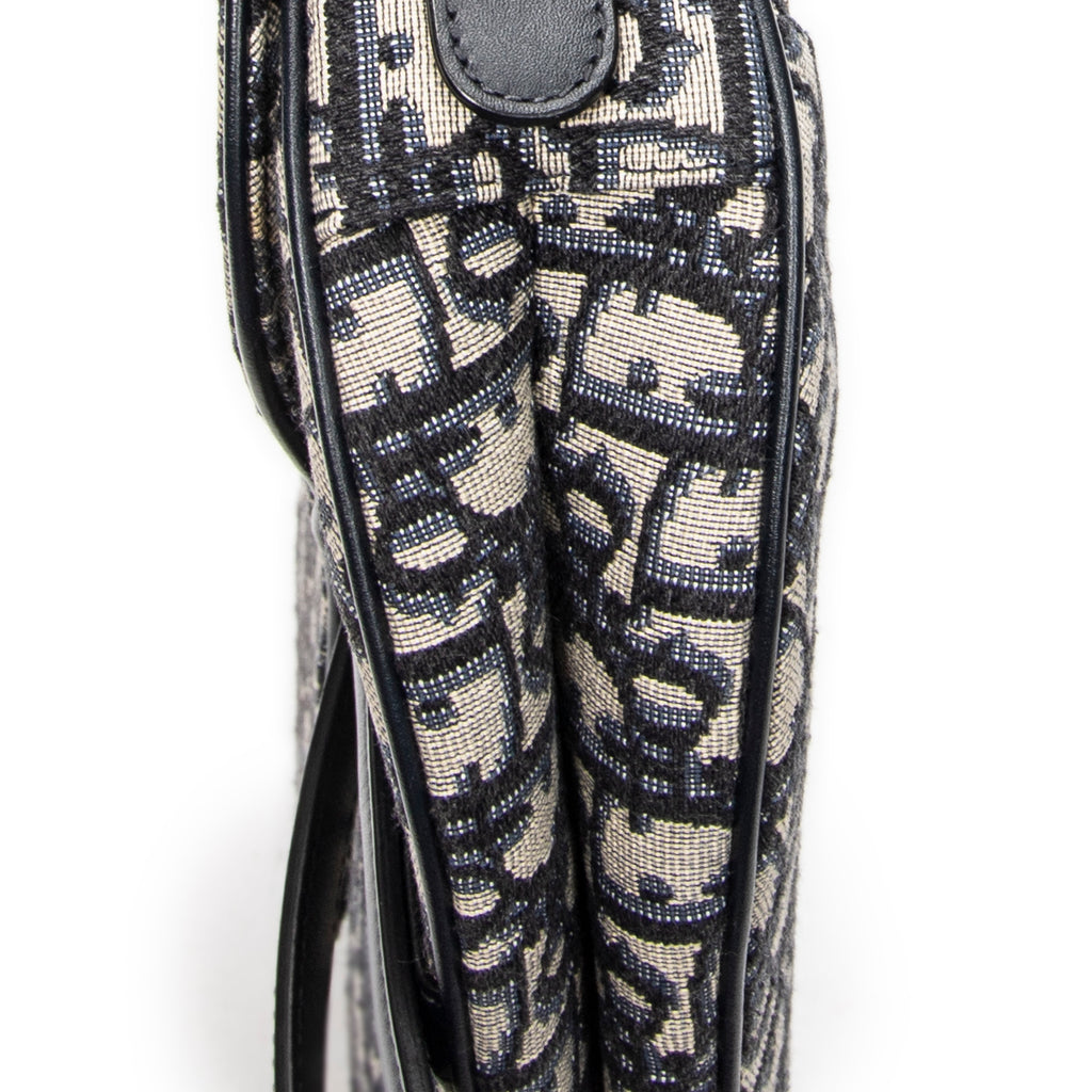 Shoulder Bag New Saddle Bag Navy Oblique Jacquard Canvas