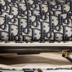 Shoulder Bag New Saddle Bag Navy Oblique Jacquard Canvas