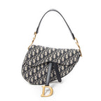 Shoulder Bag New Saddle Bag Navy Oblique Jacquard Canvas