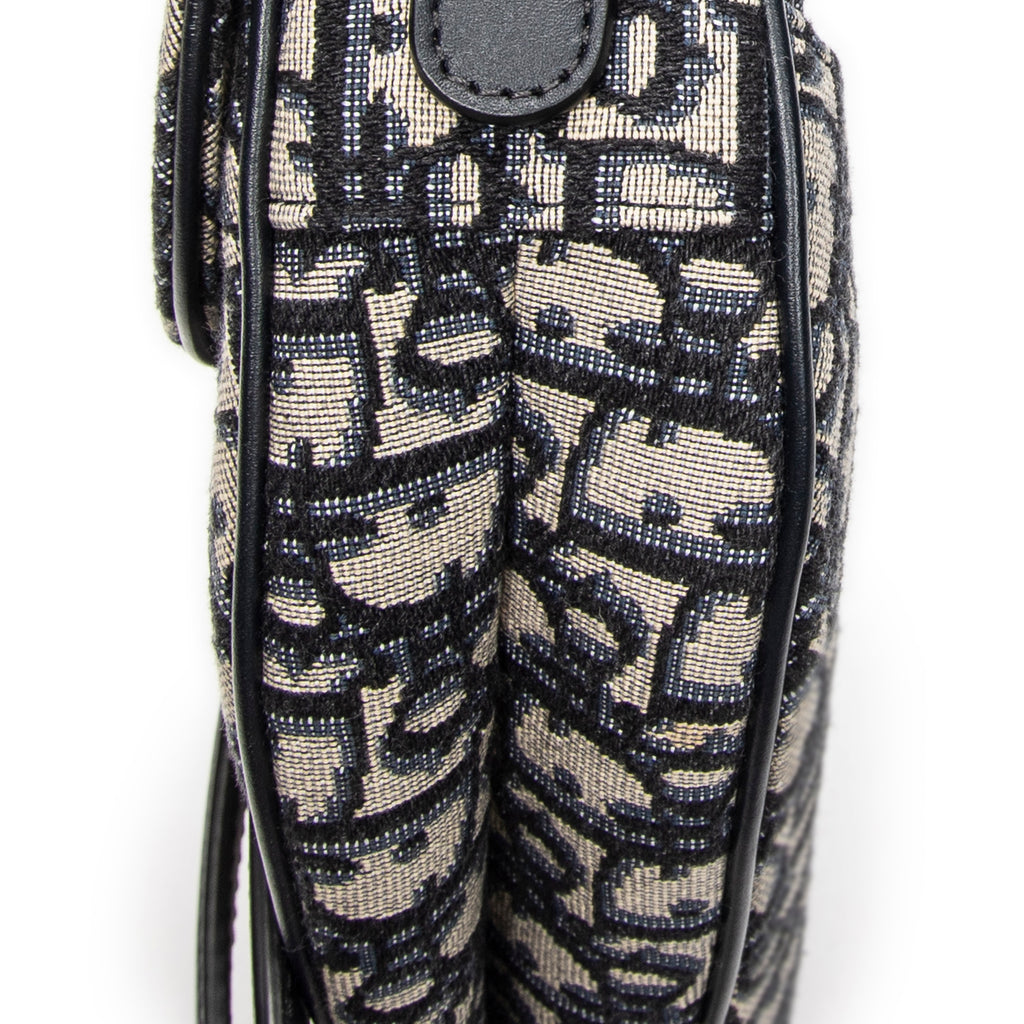 Shoulder Bag New Saddle Bag Navy Oblique Jacquard Canvas