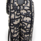 Shoulder Bag New Saddle Bag Navy Oblique Jacquard Canvas