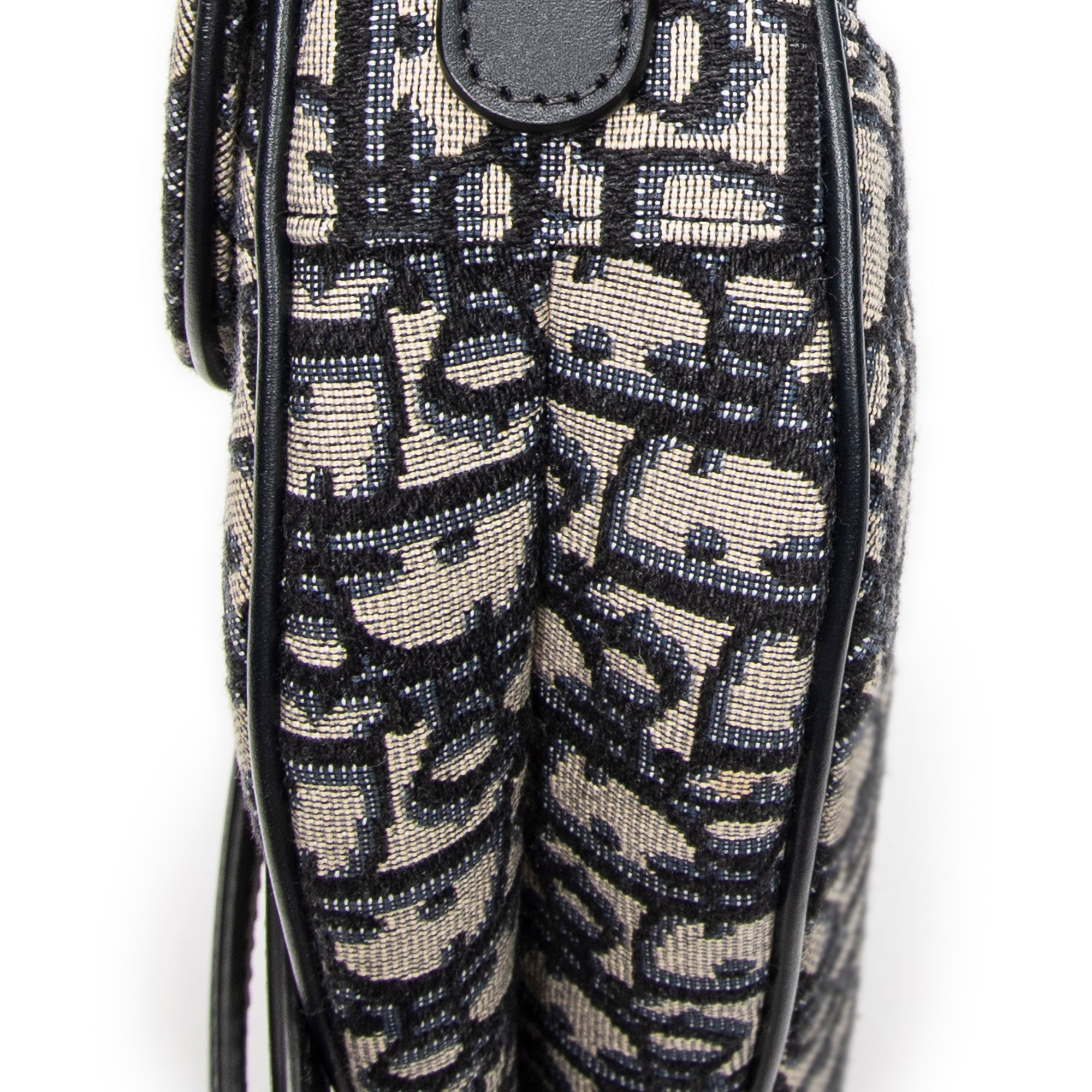 Shoulder Bag New Saddle Bag Navy Oblique Jacquard Canvas