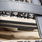 Shoulder Bag New Saddle Bag Navy Oblique Jacquard Canvas