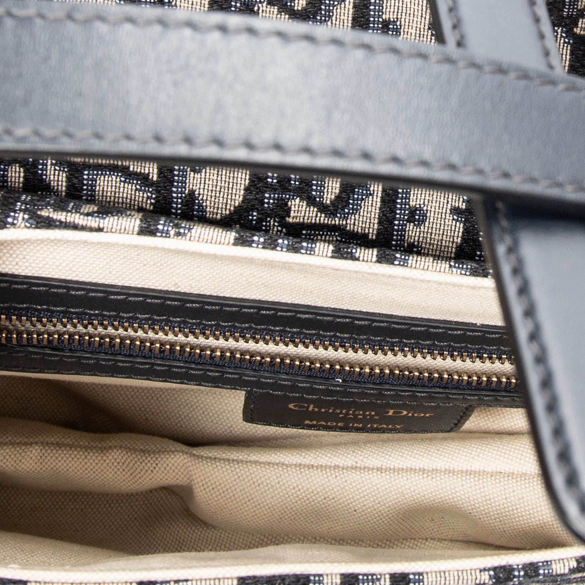 Shoulder Bag New Saddle Bag Navy Oblique Jacquard Canvas
