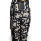 Shoulder Bag Mini Saddle Navy Oblique Jacquard Canvas