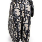 Shoulder Bag Mini Saddle Navy Oblique Jacquard Canvas