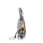 Shoulder Bag Mini Saddle Navy Oblique Jacquard Canvas
