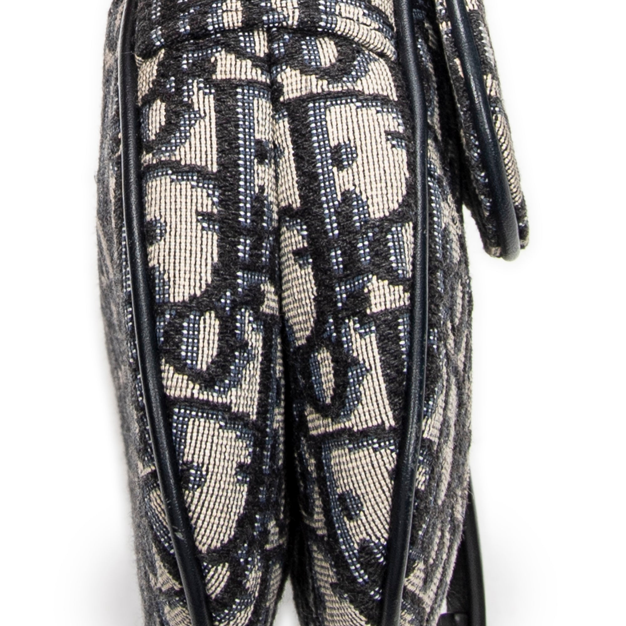 Shoulder Bag Mini Saddle Navy Oblique Jacquard Canvas